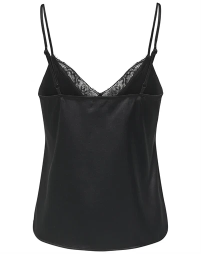 Only - ONLFaraya Strap Lae Satin Top - Black